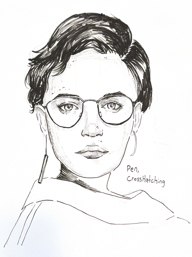 Pen Crosshatching Portrait