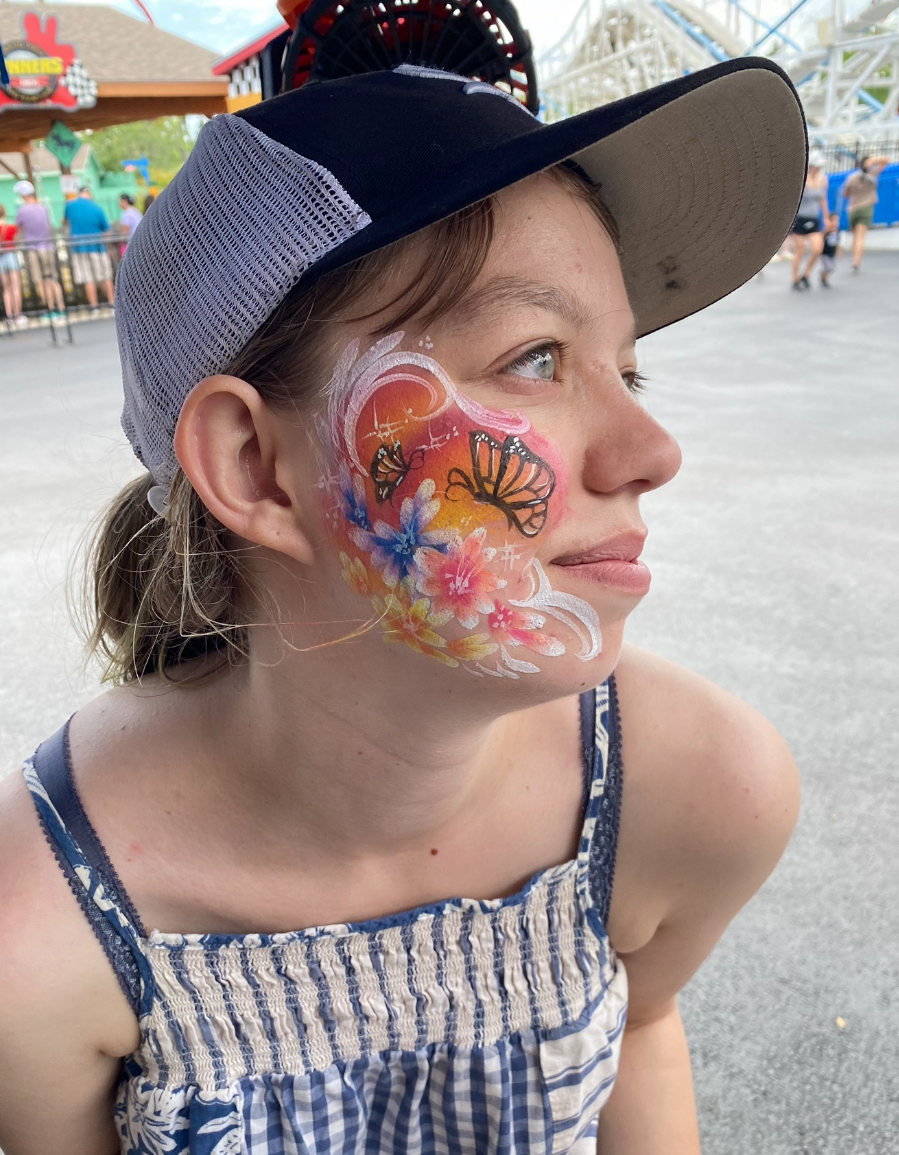 logan's facepaint at sixflags